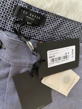 Ted Baker Navy Textured Tailored Shorts size 36R New with Tags